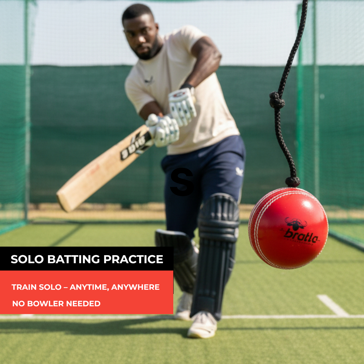 Bratla Hanging Cricket Ball with Cord String PVC For Batting Practice