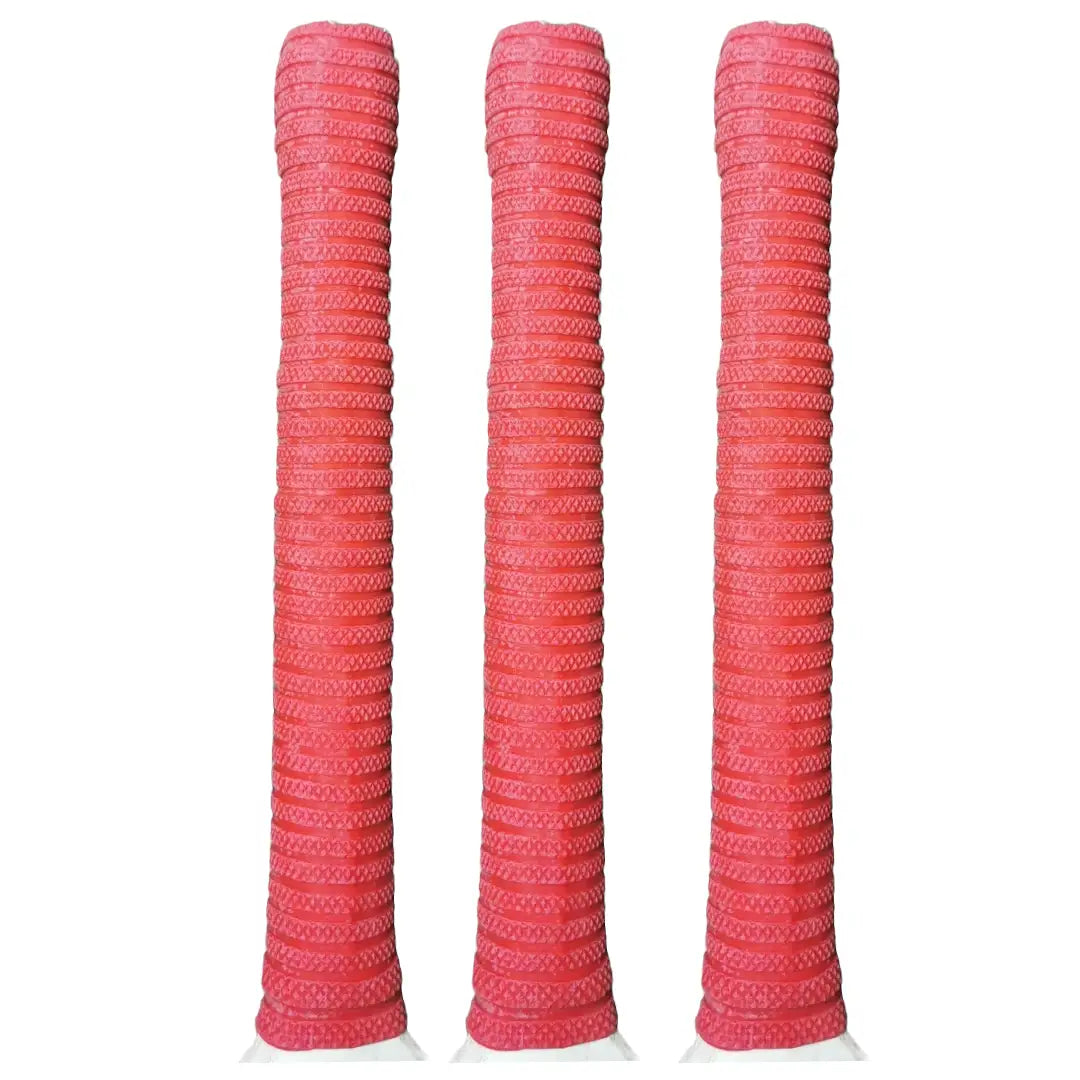 Bratla Pro Plus Cricket Bat Rubber Grip Pack of 3 - Red - Cricket Bat Grip