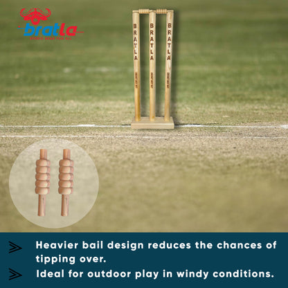 CBB Cricket Stumps Wicket Bails Heavy Duty Set of 4 Standard Size