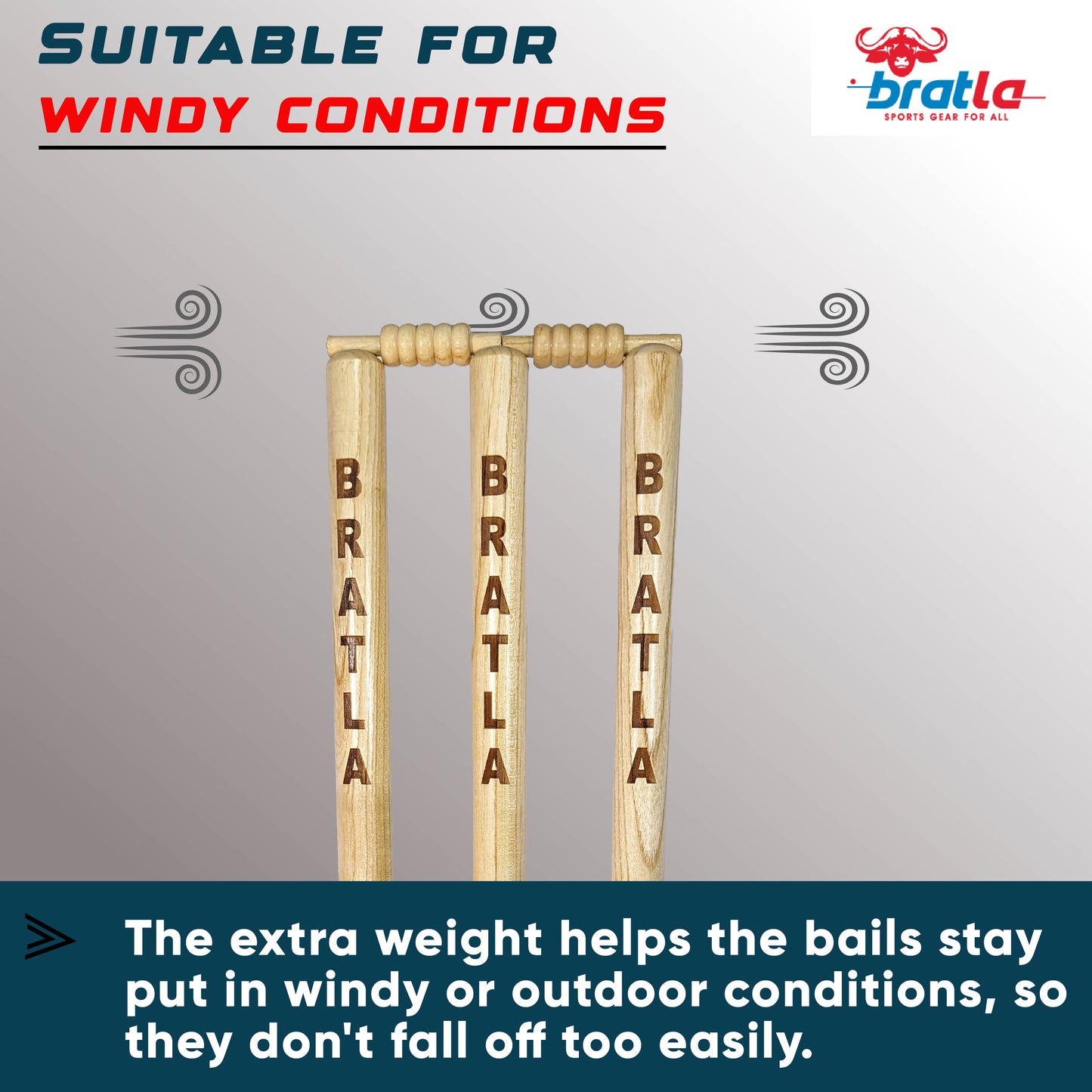 CBB Cricket Stumps Wicket Bails Heavy Duty Set of 4 Standard Size