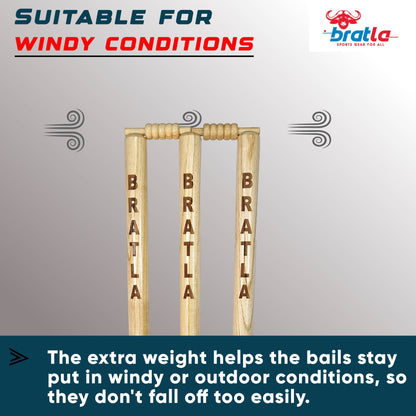 CBB Cricket Stumps Wicket Bails Heavy Duty Set of 4 Standard Size