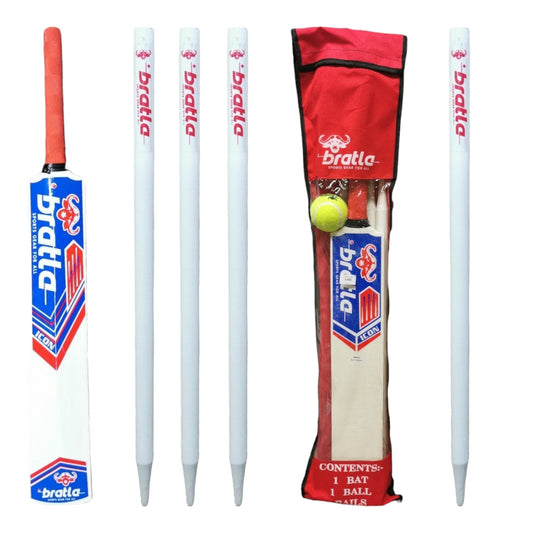 Bratla  Icon Wooden Cricket Set for Kids Various Colors Great Starter Set