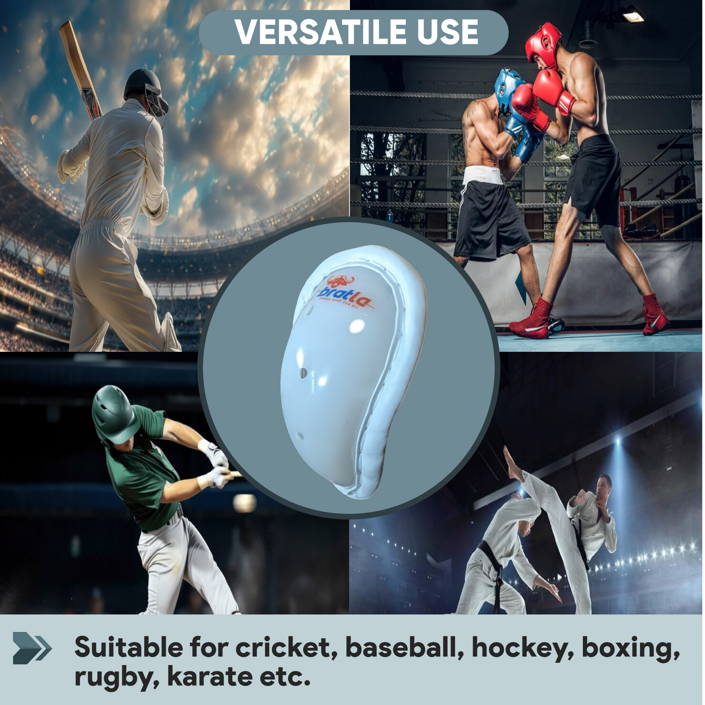 Bratla Pro Cricket Abdominal Guard Slip-in Groin Protector Adult