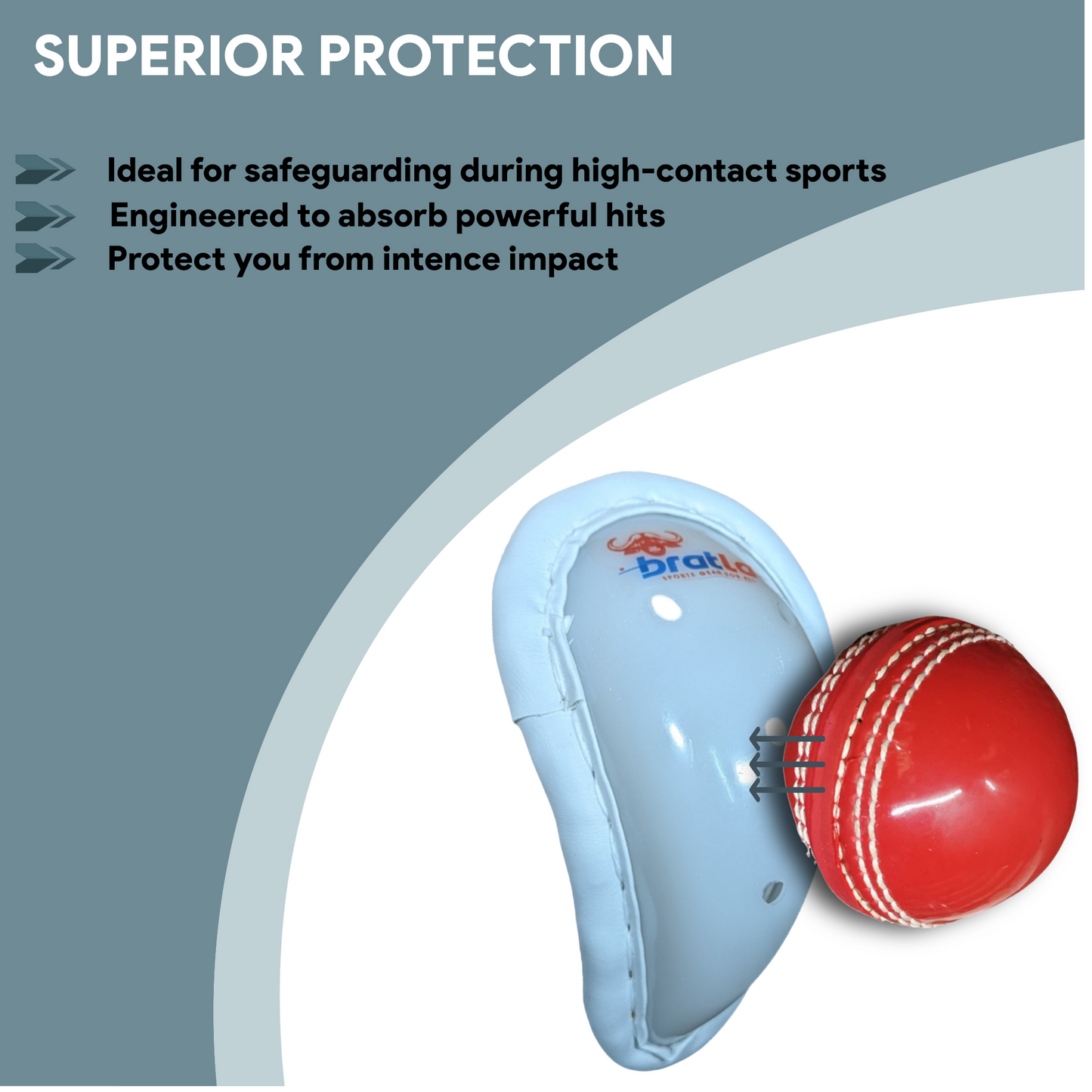 Bratla Pro Cricket Abdominal Guard Slip-in Groin Protector Adult