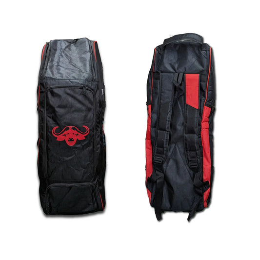 Bratla Beast Cricket Kit Bag Duffle for Full Size Kit with 6 Pockets Black/Red - BAG - PERSONAL