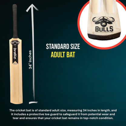 Bratla Bulls Kashmir Willow Cricket Bat Adult Scoop Design - BATS - MENS KASHMIR WILLOW