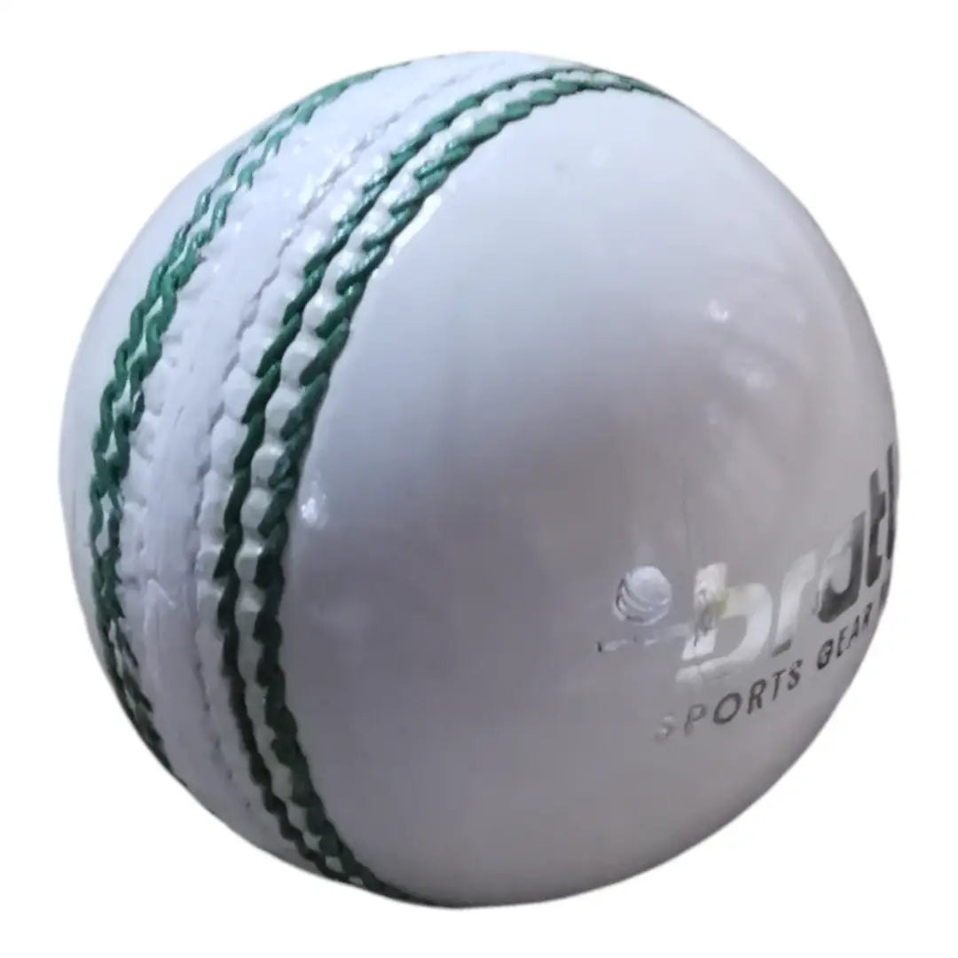 Bratla Club Cricket Ball White Leather Hard Ball for Junior & Senior Pack of 6 - BALL - 4 PCS LEATHER