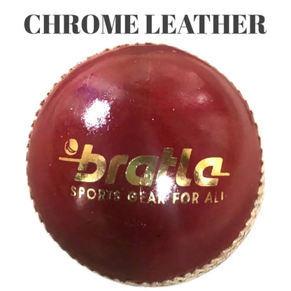 Bratla Club Cricket Ball Leather Hard Ball for Junior & Senior Pack of 6 - BALL - 4 PCS LEATHER