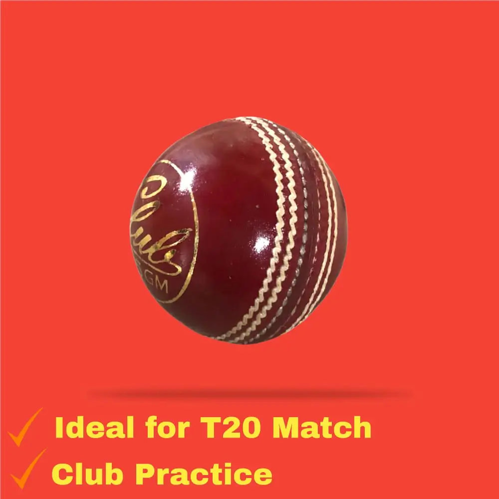 Bratla Club Cricket Ball Leather Hard Ball for Junior & Senior Pack of 6 - BALL - 4 PCS LEATHER