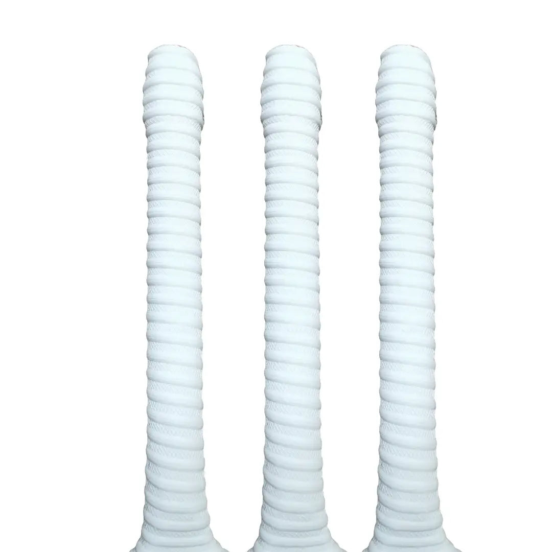 Bratla Coil Cricket Bat Rubber Grip Pack of 3 - White - Cricket Bat Grip