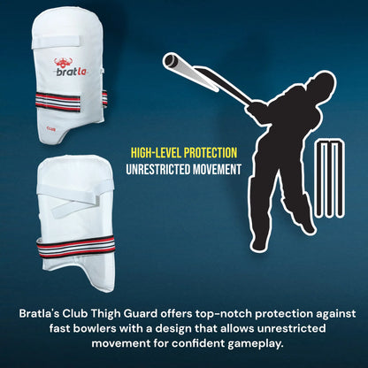 Bratla Cricket Club Thigh Guard Pad Protector Foam Padded Super Lightweight - BODY PROTECTORS - THIGH GUARD