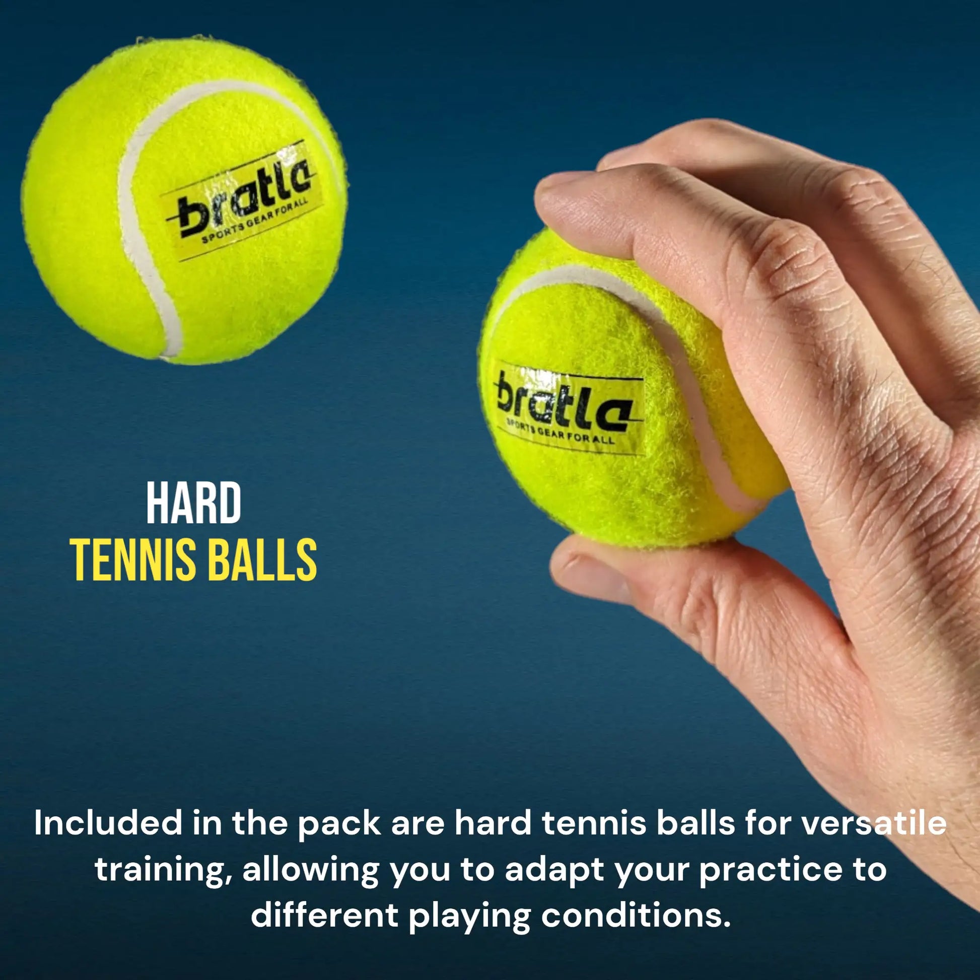 Bratla Heavy Tennis Cricket Ball 125g - Pack of 6 | Hard Tennis Balls for Softball Cricket Games - BALL - SOFTBALL