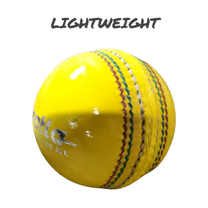 Bratla Indoor Cricket Ball Yellow Lightweight Specifically Designed for Indoor Games - Yellow - BALL - INDOOR