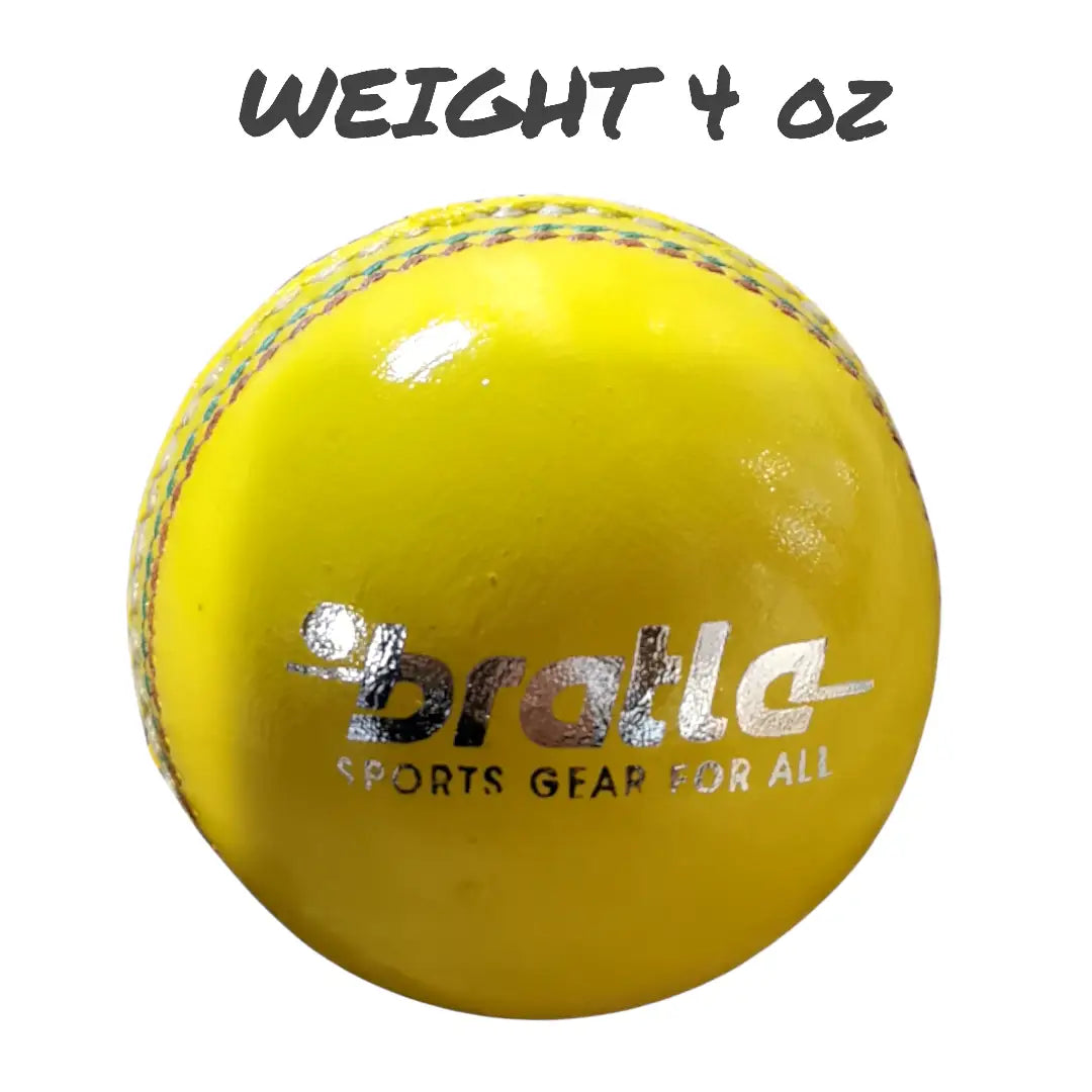 Bratla Indoor Cricket Ball Yellow Lightweight Specifically Designed for Indoor Games - Yellow - BALL - INDOOR