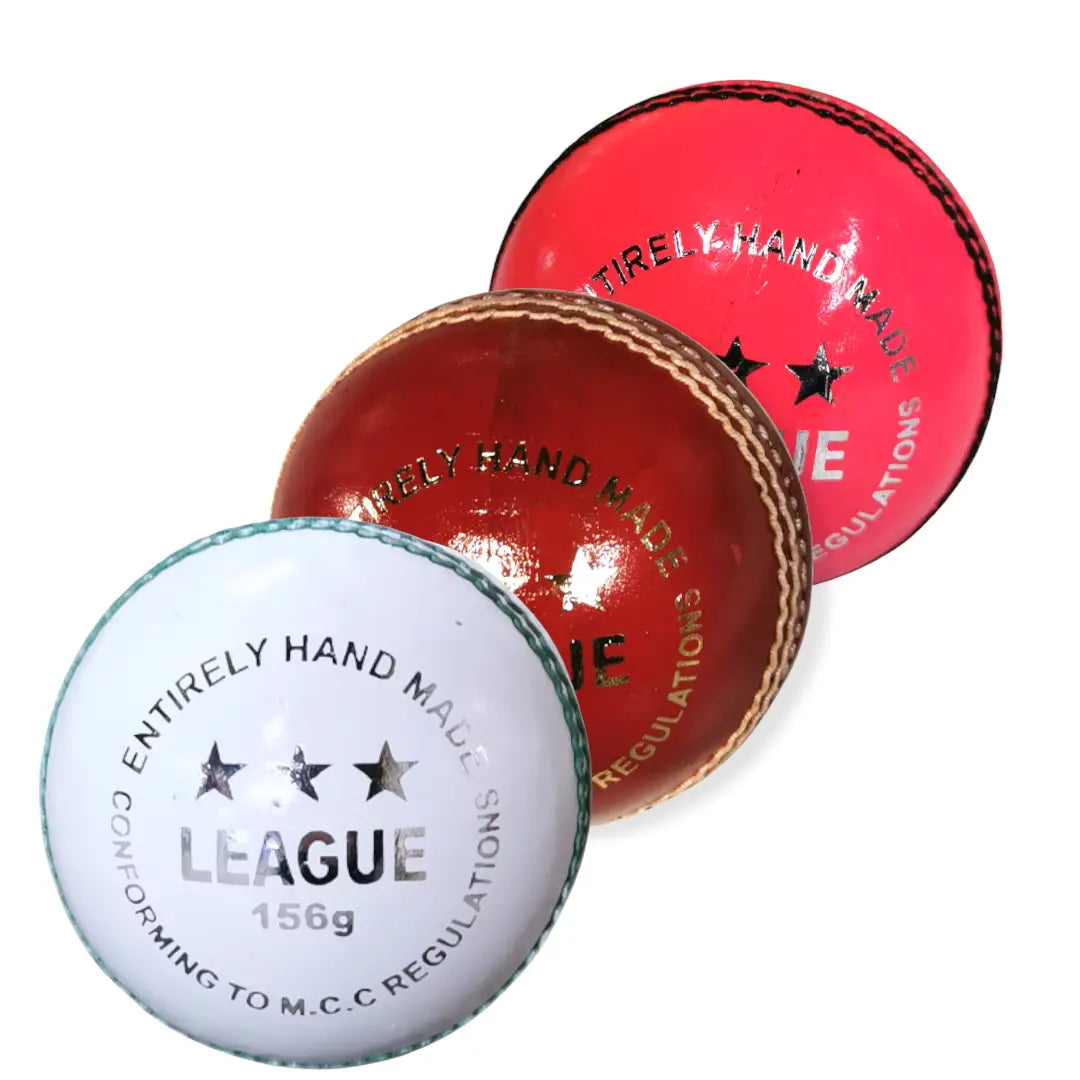 Bratla League Cricket Ball Leather Hard Ball Hand Stitched Senior - BALL - 4 PCS LEATHER