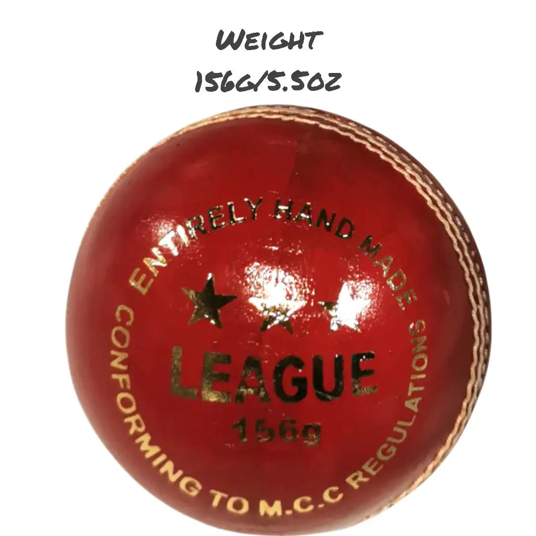 Bratla League Cricket Ball Red Leather Hard Ball Hand Stitched Pack of 6 Senior - Red / Senior - BALL - 4 PCS LEATHER