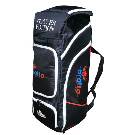 Bratla Player Edition Cricket Kit Bag Duffle for Full Size Kit with 7 Pockets Black - BAG - PERSONAL