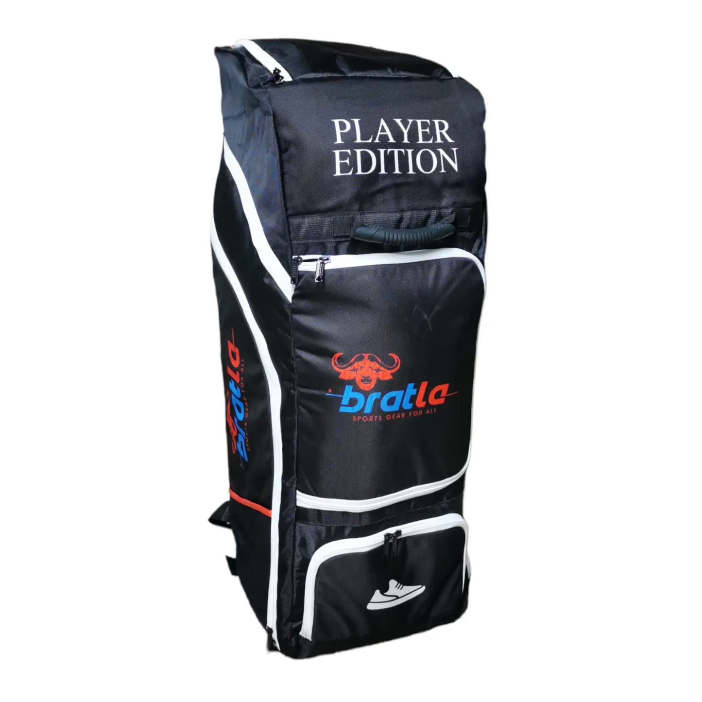 Bratla Player Edition Cricket Kit Bag Duffle for Full Size Kit with 7 Pockets Black - BAG - PERSONAL