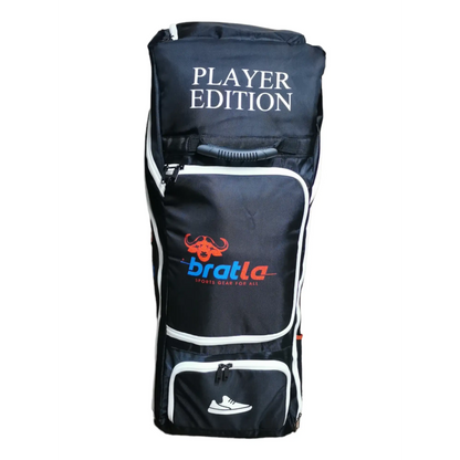 Bratla Player Edition Cricket Kit Bag Duffle for Full Size Kit with 7 Pockets Black - BAG - PERSONAL