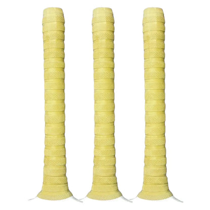 Bratla Players Cricket Bat Rubber Grip Pack of 3 - Yellow - Cricket Bat Grip