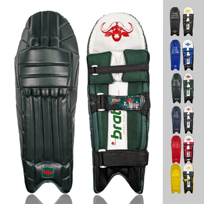 Bratla Pro Colored Cricket Batting Pads Legguard Adult - Green - PADS - BATTING