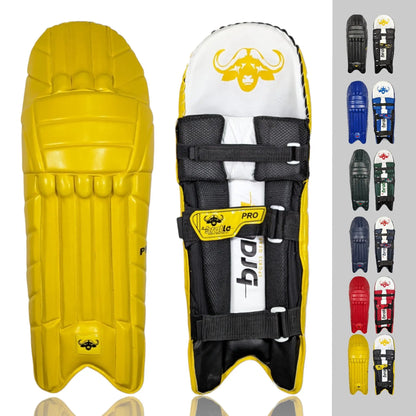 Bratla Pro Colored Cricket Batting Pads Legguard Adult - Yellow - PADS - BATTING