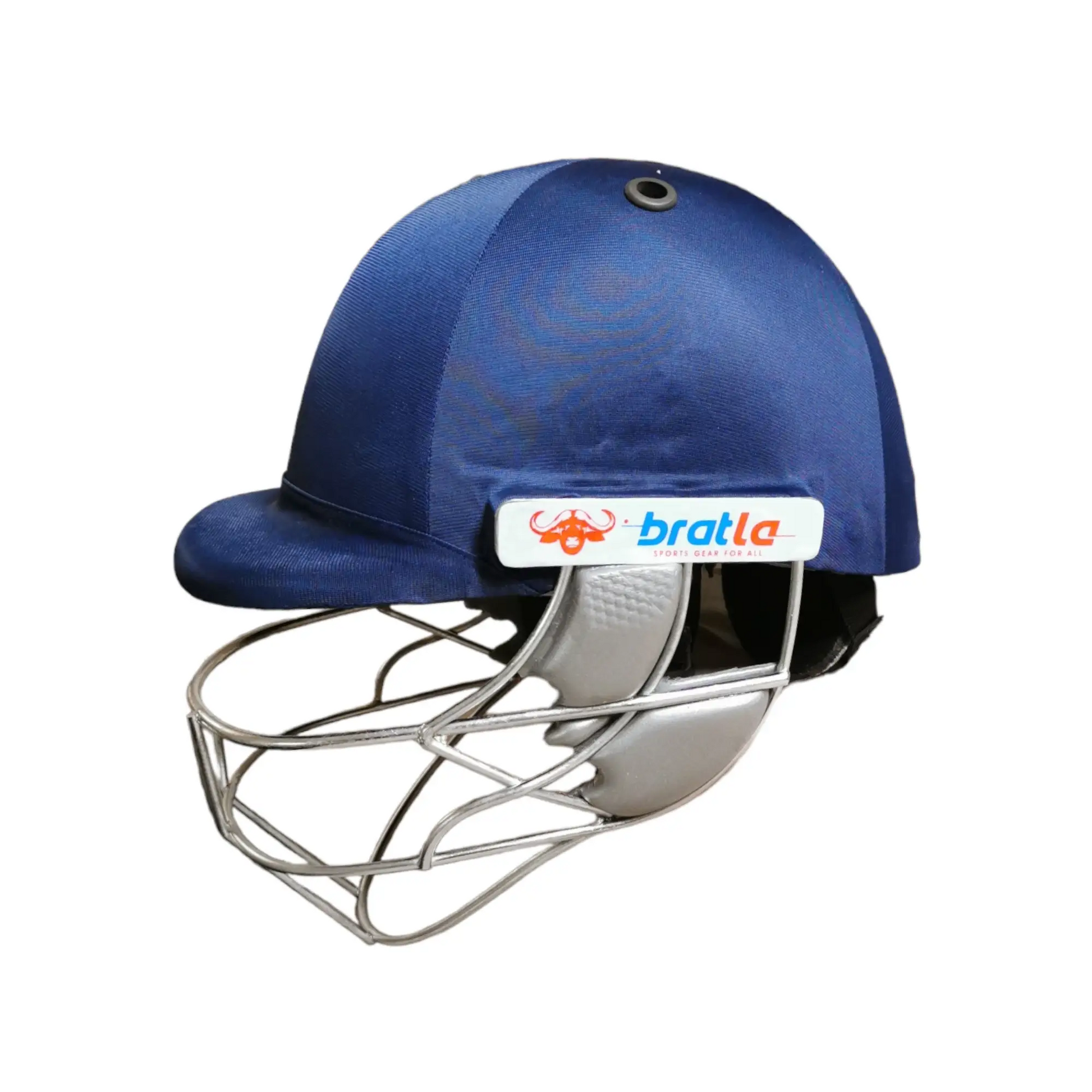 Bratla Cricket Helmet Navy With Extra Padding Neck guard Fixed Grille - HELMETS & HEADGEAR