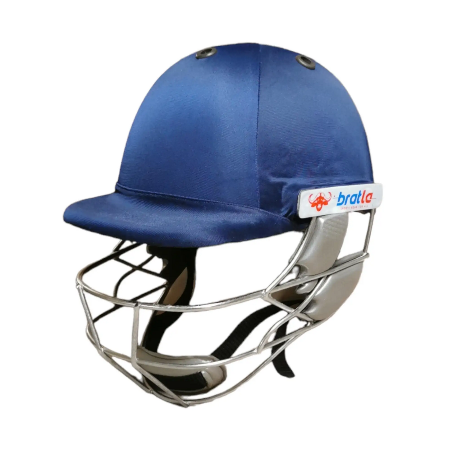 Bratla Cricket Helmet Navy With Extra Padding Neck guard Fixed Grille - HELMETS & HEADGEAR