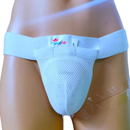 Bratla Pro Cricket Jock Strap Underwear Supporter - XSmall/Youth / White - BODY PROTECTORS - SUPPORTERS