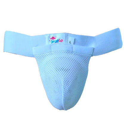 Bratla Pro Cricket Jock Strap Underwear Supporter - XSmall/Youth / White - BODY PROTECTORS - SUPPORTERS