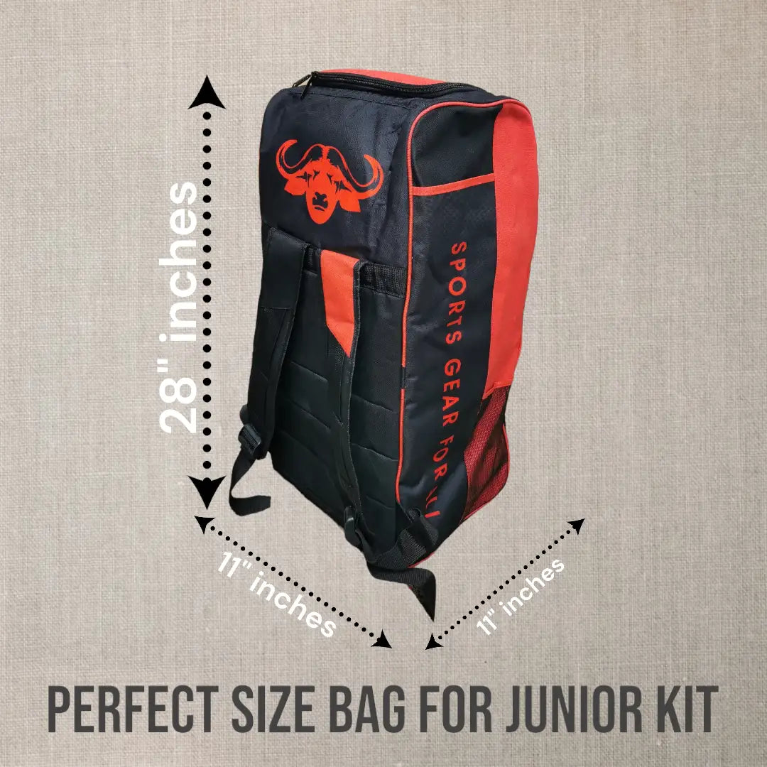 Bratla Pro Cricket Kit Bag Duffle for Junior Cricketers Black/Red - BAG - PERSONAL