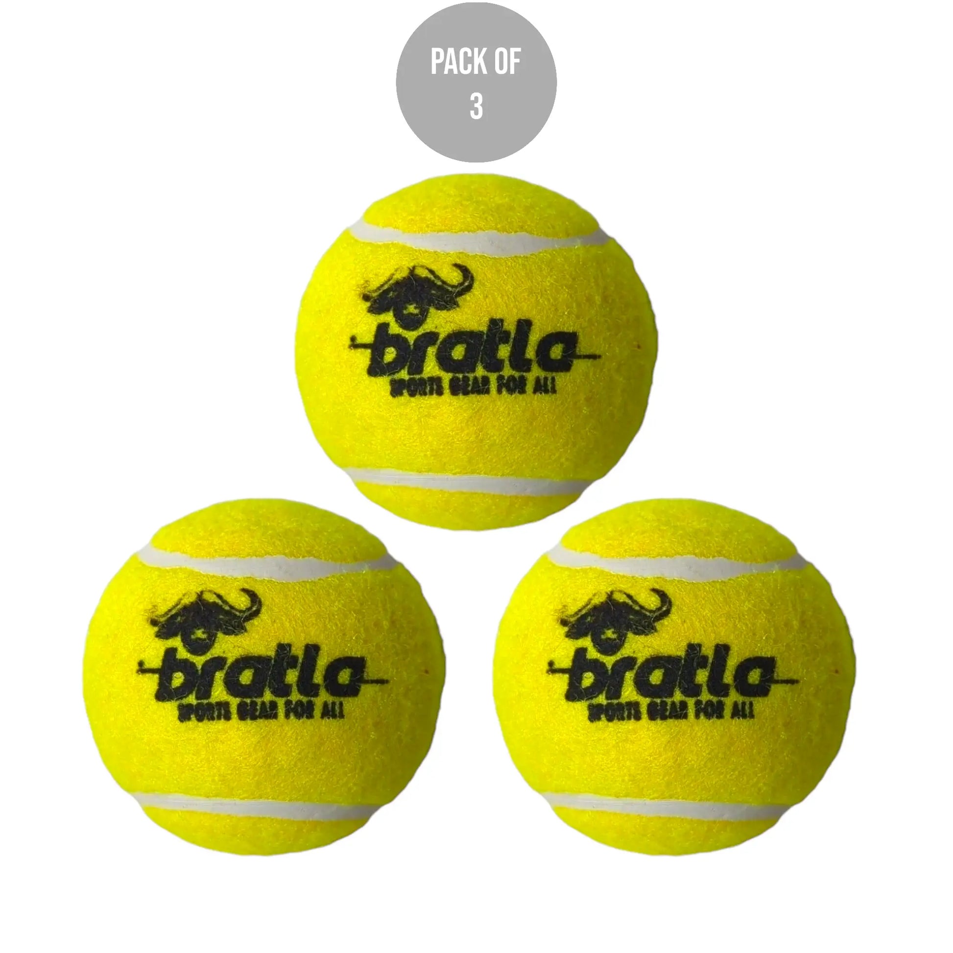 Bratla Pro Cricket Tennis Tape Ball Pack of 3 Lightweight - Pack of 3 - BALL - SOFTBALL