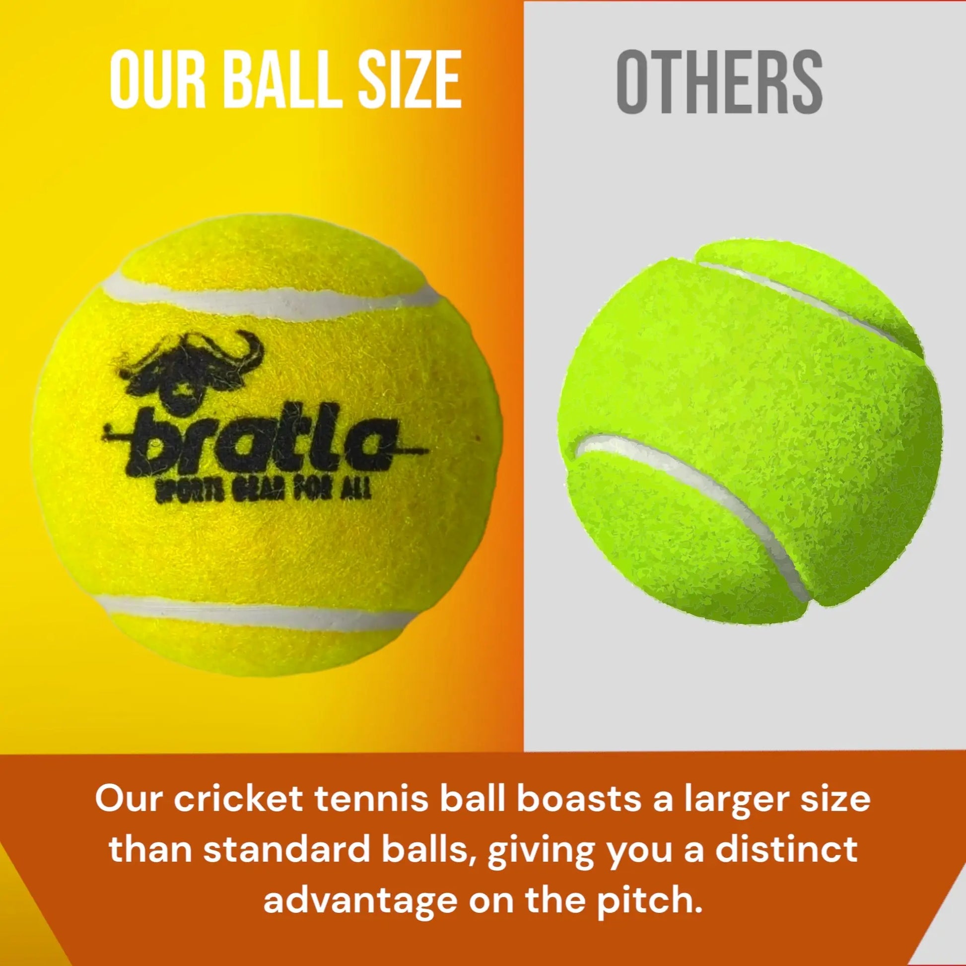 Bratla Pro Cricket Tennis Tape Ball Pack of 3 Lightweight - BALL - SOFTBALL