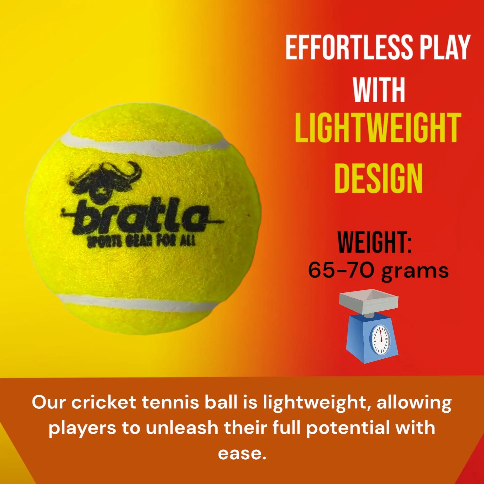 Bratla Pro Cricket Tennis Tape Ball Pack of 3 Lightweight - BALL - SOFTBALL