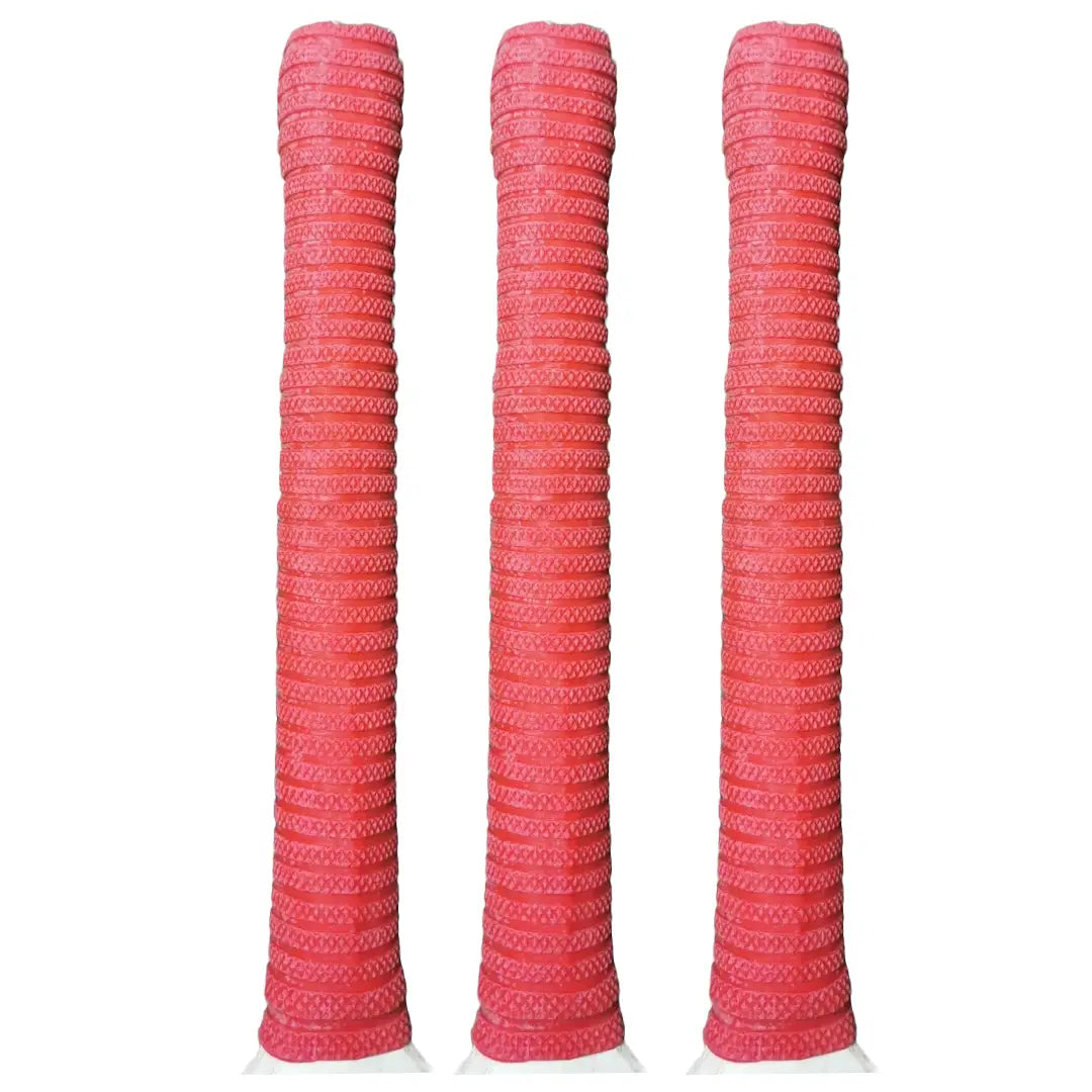 Bratla Pro Plus Cricket Bat Rubber Grip Pack of 3 - Red - Cricket Bat Grip