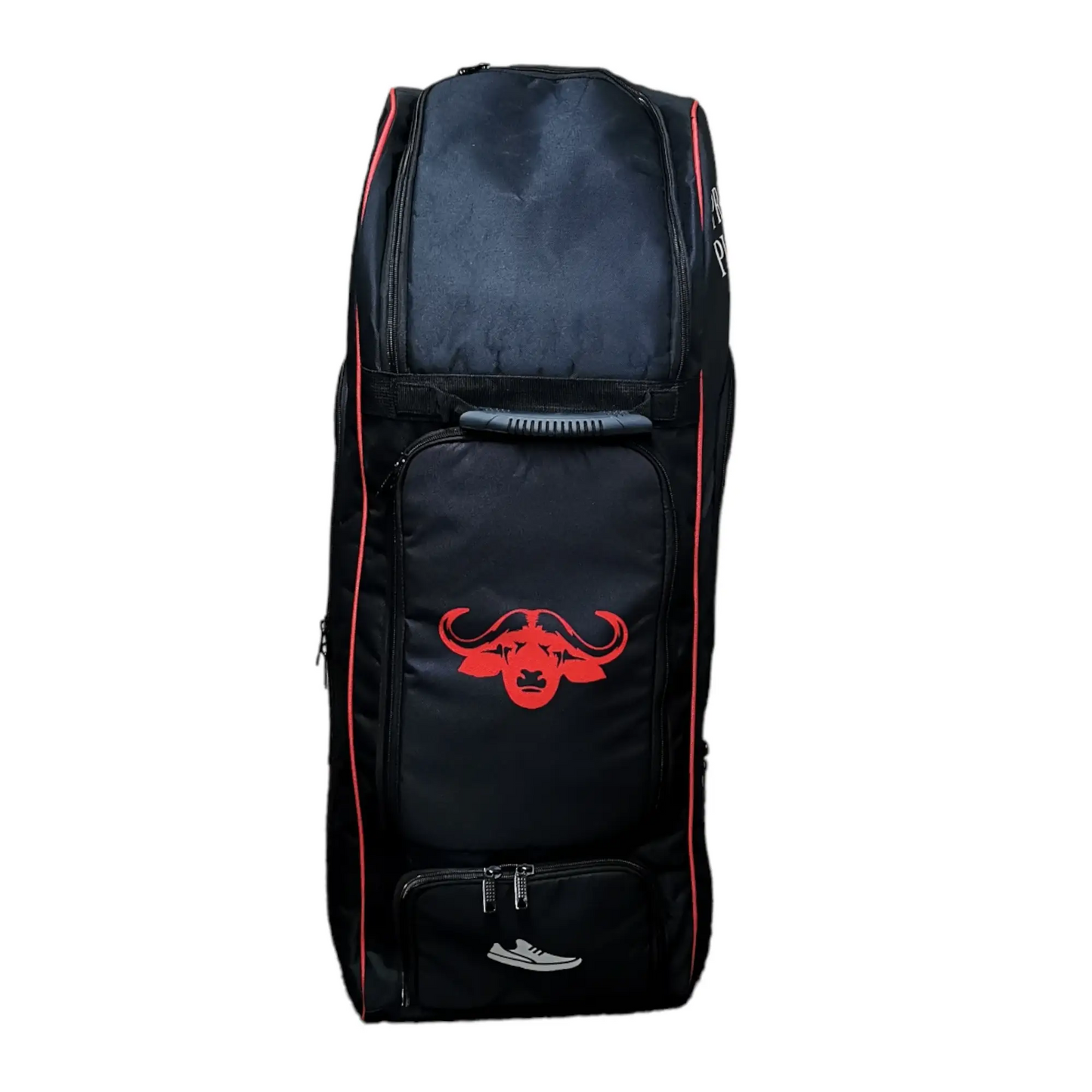 Bratla Pro Plus Cricket Kit Bag Duffle for Full Size Kit with 6 Pockets Black/Red - BAG - PERSONAL