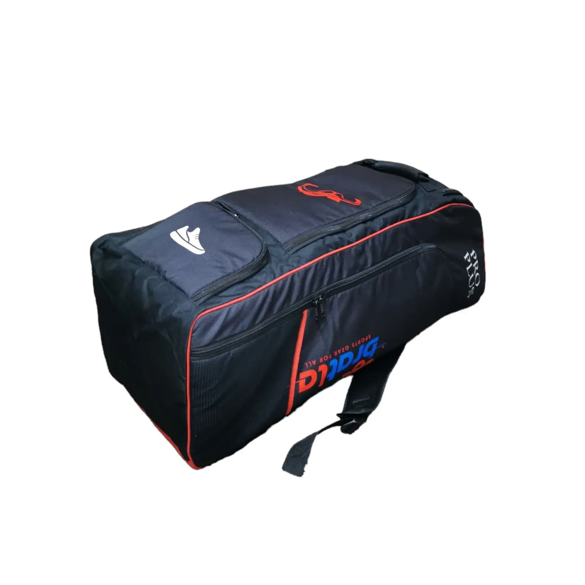 Bratla Pro Plus Cricket Kit Bag Duffle for Full Size Kit with 6 Pockets Black/Red - BAG - PERSONAL