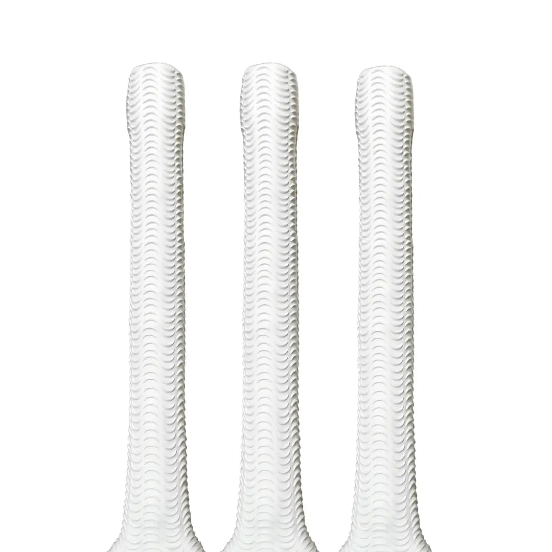 Bratla Ripple Wave Cricket Bat Rubber Grip Pack of 3 - White - Cricket Bat Grip