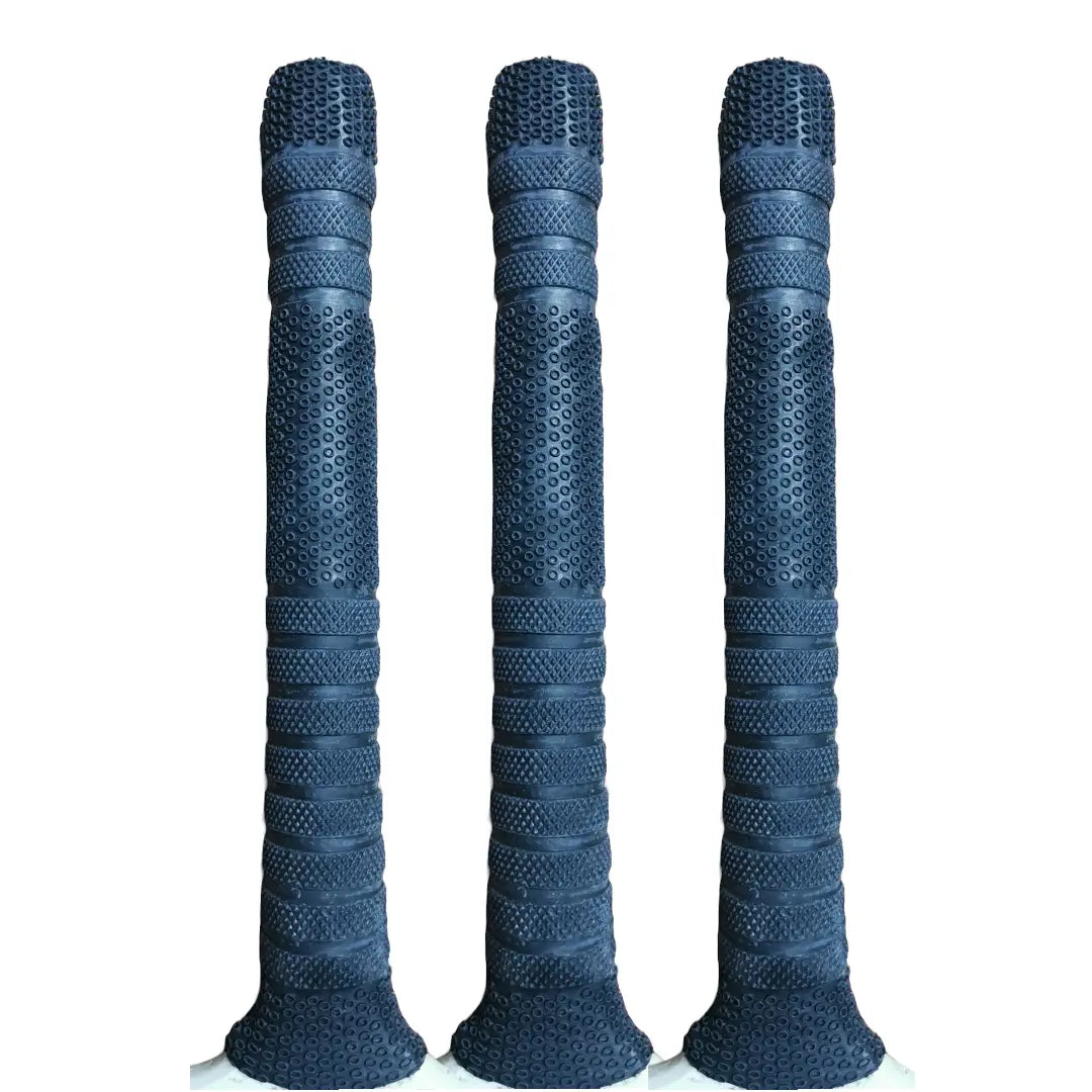 Bratla Semi Octopus/Players Cricket Bat Rubber Grip Pack of 3 - Black - Cricket Bat Grip