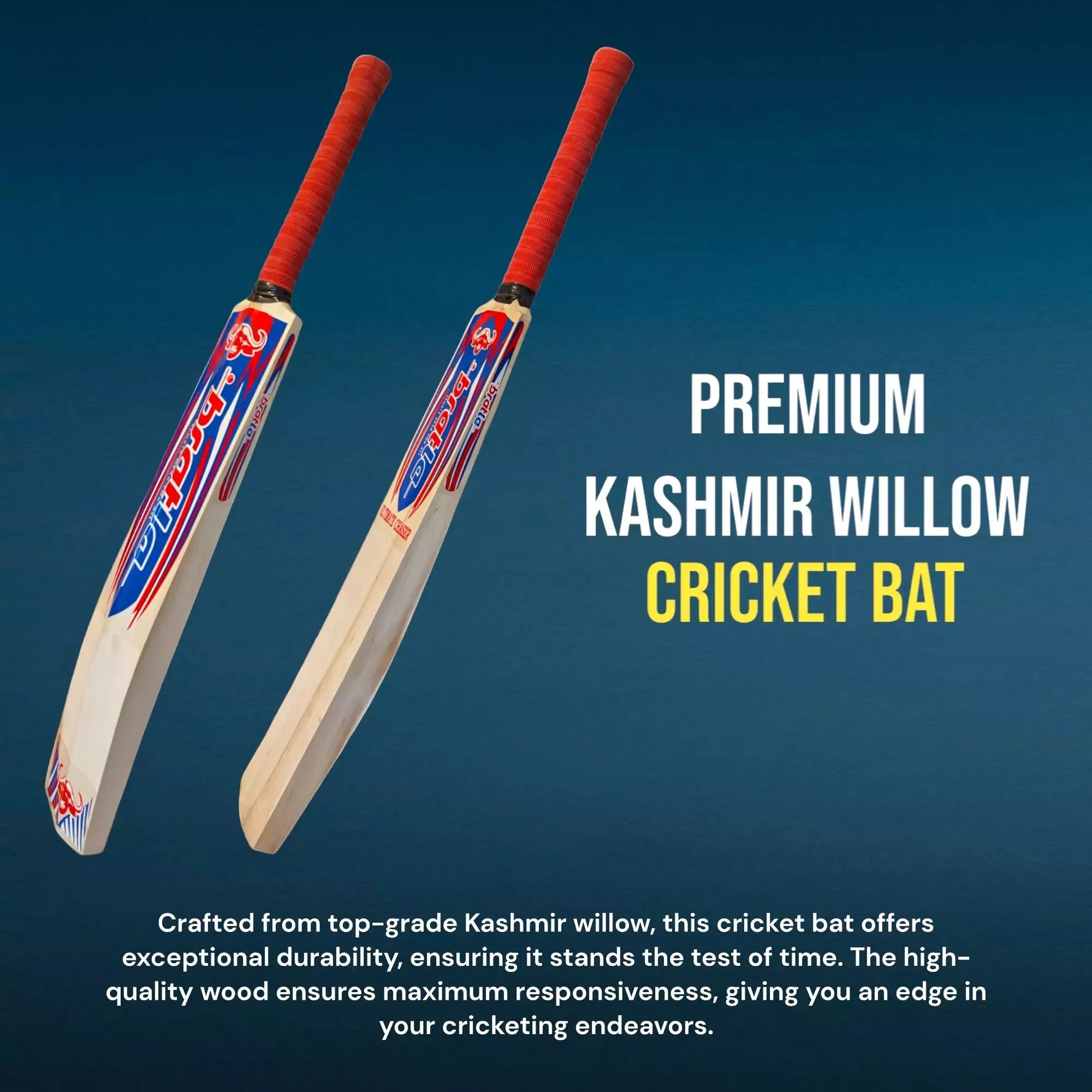 Bratla Ultimate Chaser Kashmir Willow Cricket Bat Adult - BATS - MENS KASHMIR WILLOW