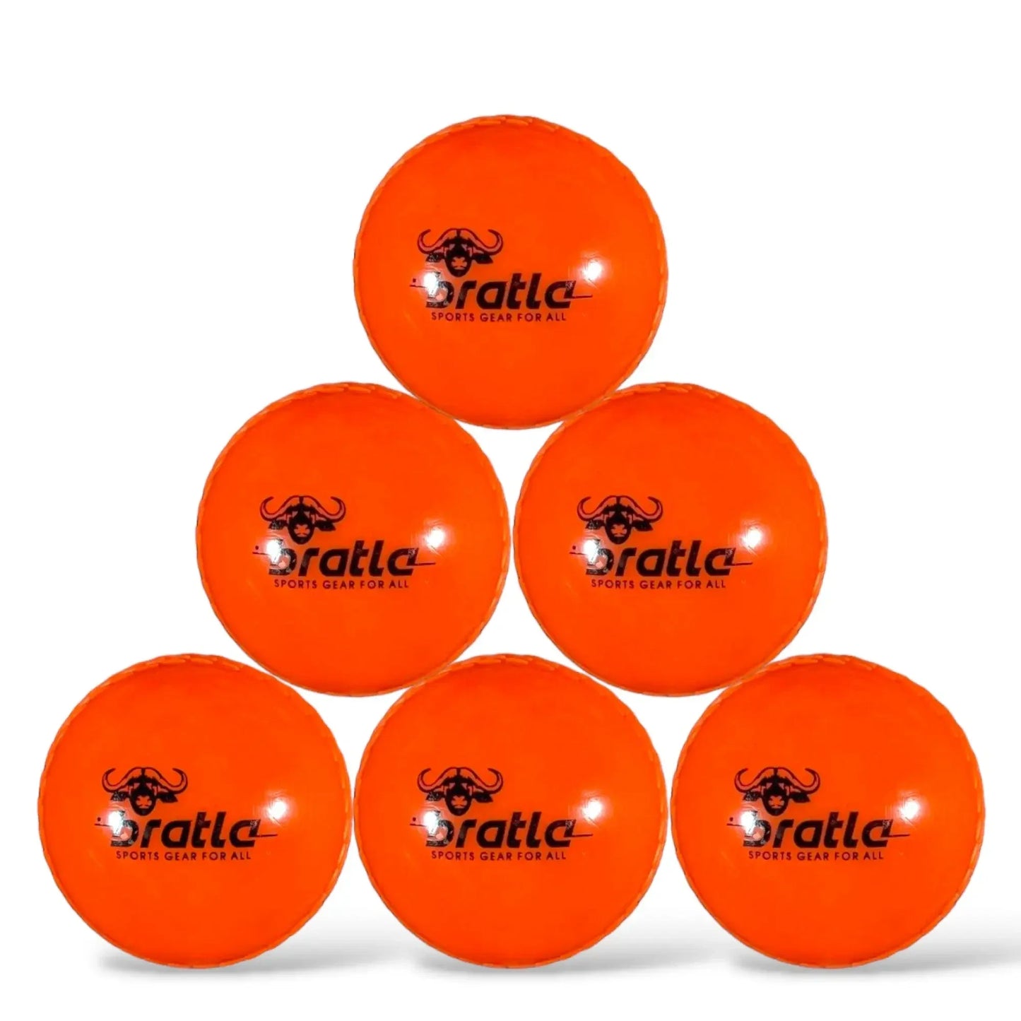 Bratla Wind Cricket Balls - Soft Training Practice Cricket Air Balls for Coaching Indoor & Outdoor - Pack of 6 - Orange - BALL - TRAINING