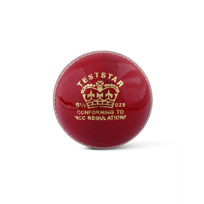 CA Test Star Cricket Hard Ball Chrome Leather Premium Quality - Senior / Red - BALL - 4 PCS LEATHER