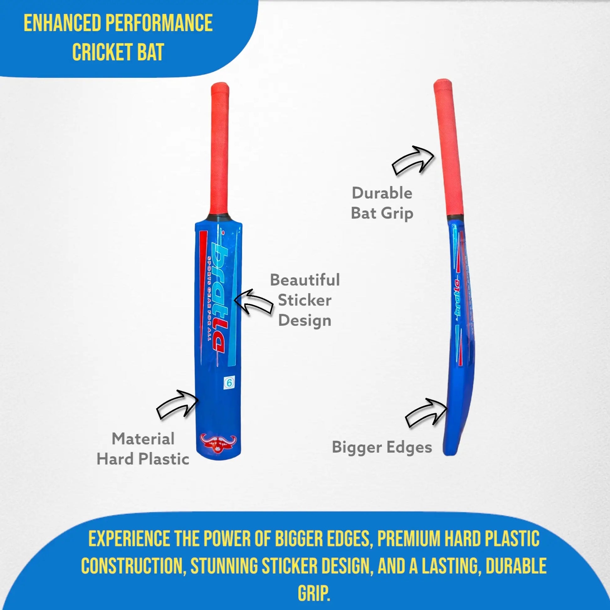 CBB Cricket Bat & Ball Set Blaster Perfect Plastic Starter Set Blue - BATS - CRICKET SETS