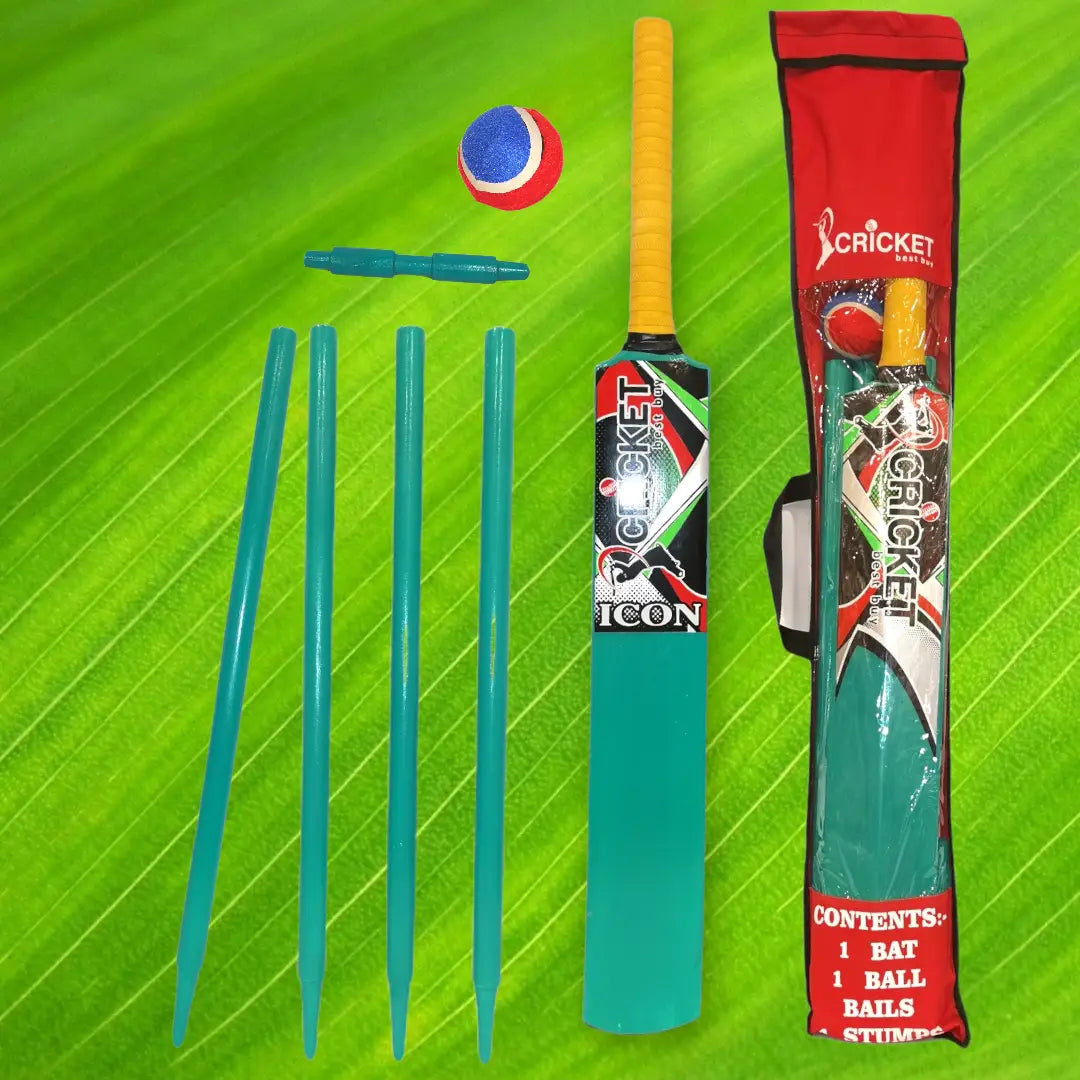 CBB Icon Wooden Cricket Set for Kids Various Colors Great Starter Set - BATS - CRICKET SETS