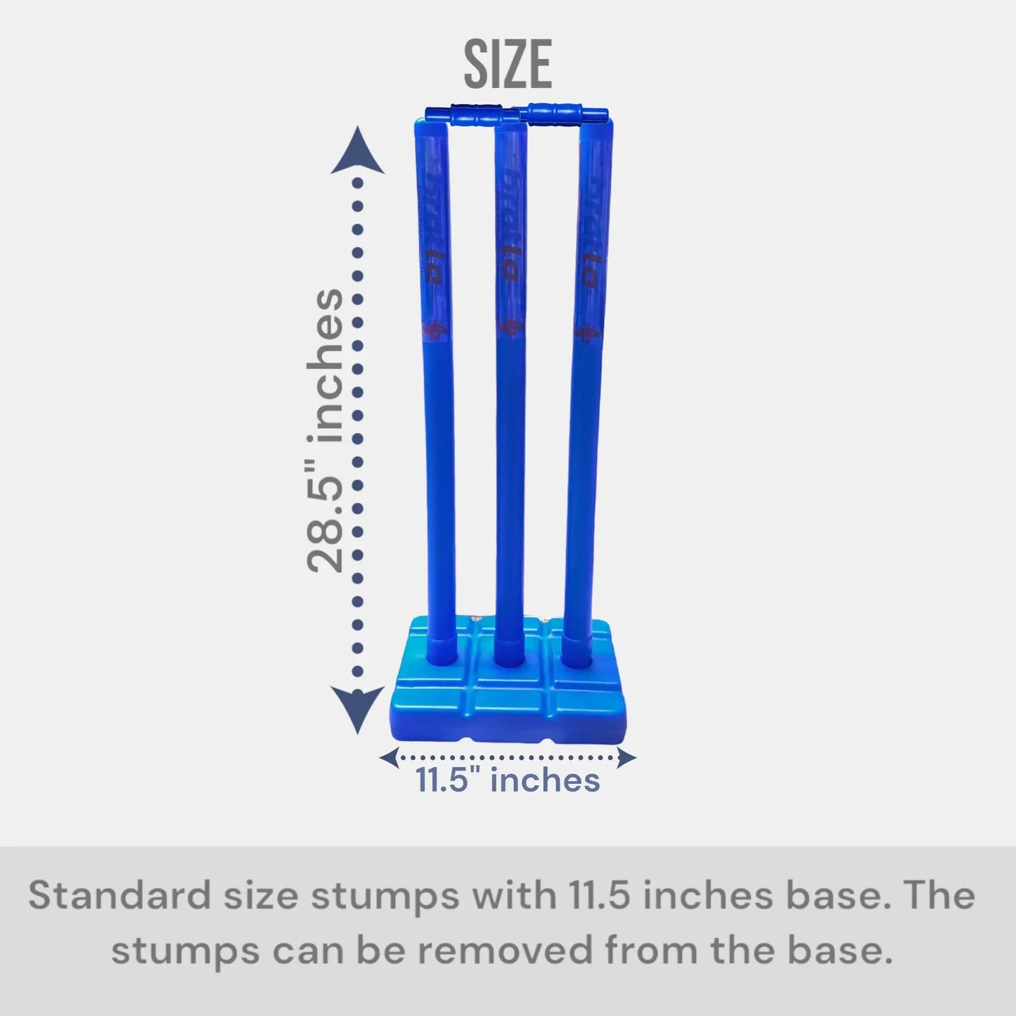 CBB Pro Cricket Plastic Wicket Stumps with Base Blue Multi Surface Placement - STUMPS